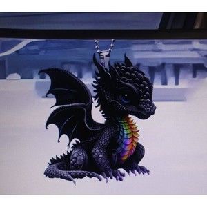 Dragon Acrylic Rearview Mirror Decorative Pendant Ornament Gift Colorful Chest